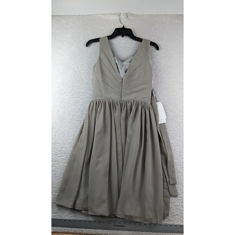 JJ House Dress Size 4 Silver Sleeveless ruched NWT - Picture 5 of 8